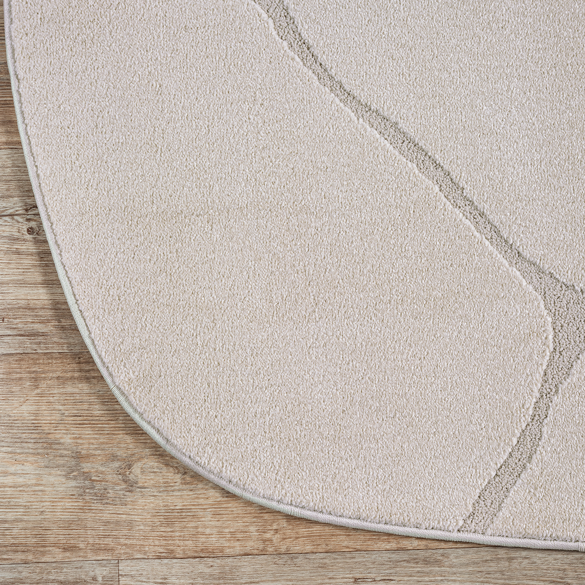 Teppich Kurzflor Wohnzimmer Modern Stein Optik Creme Shape Oval