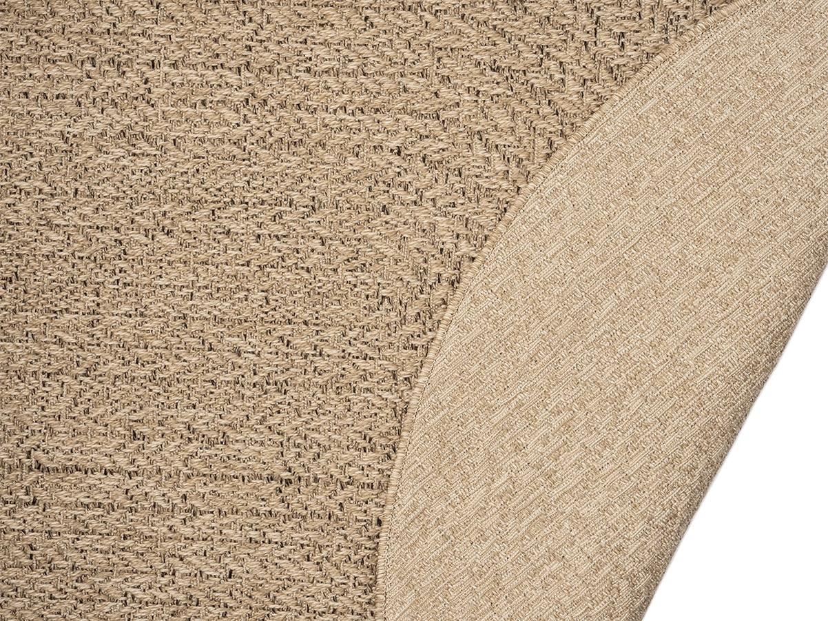 Outdoorteppich Terasse Balkon Indoor Robust Teppich Jute-Look Natur Oval