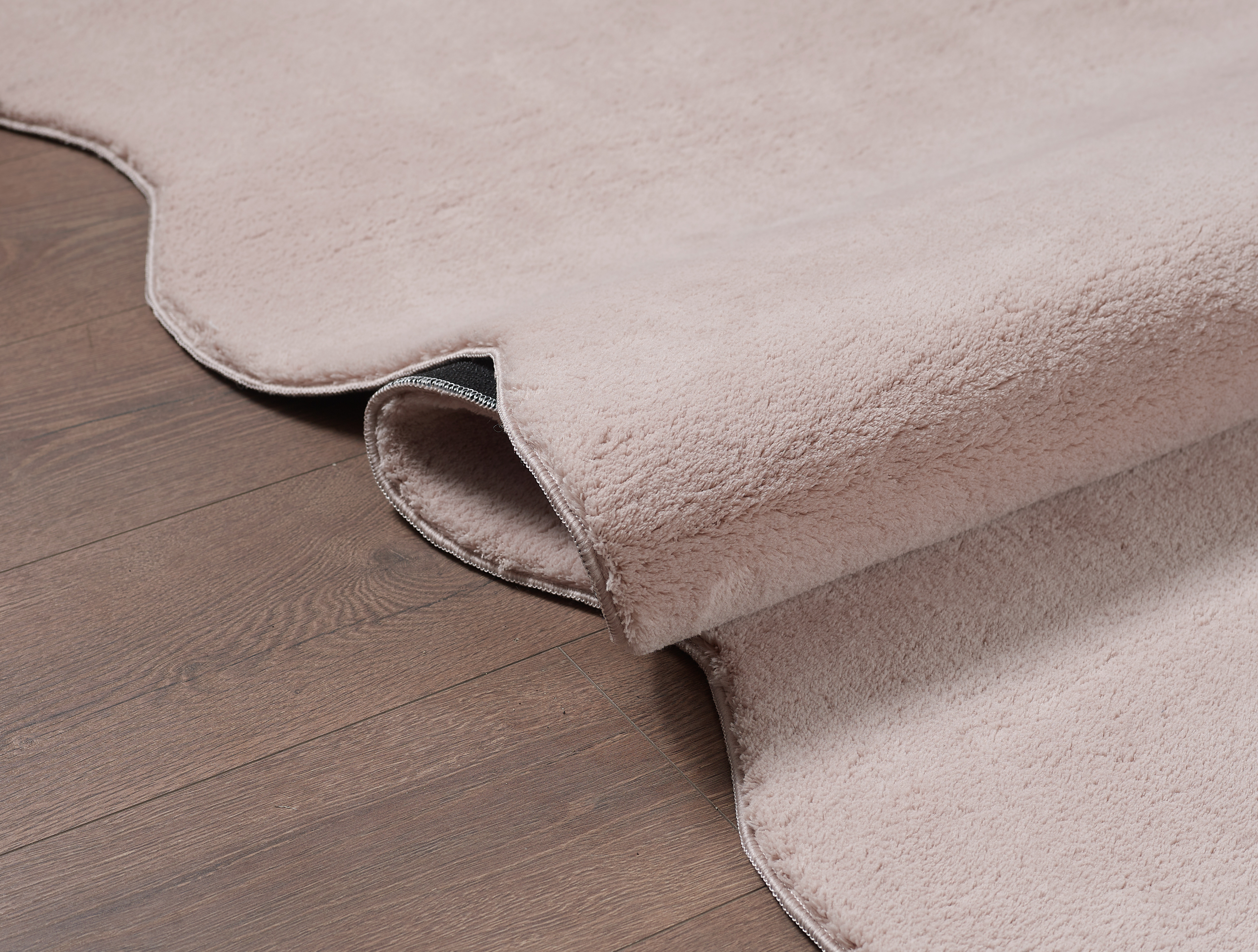 Scallop Teppich Kurzflor Wohnzimmer Anti-Rutsch Waschbar Pink Lavendel