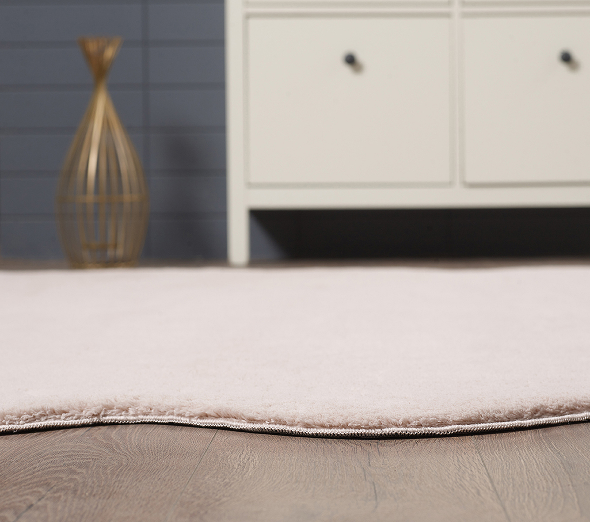 Scallop Teppich Kurzflor Wohnzimmer Anti-Rutsch Waschbar Pink Lavendel
