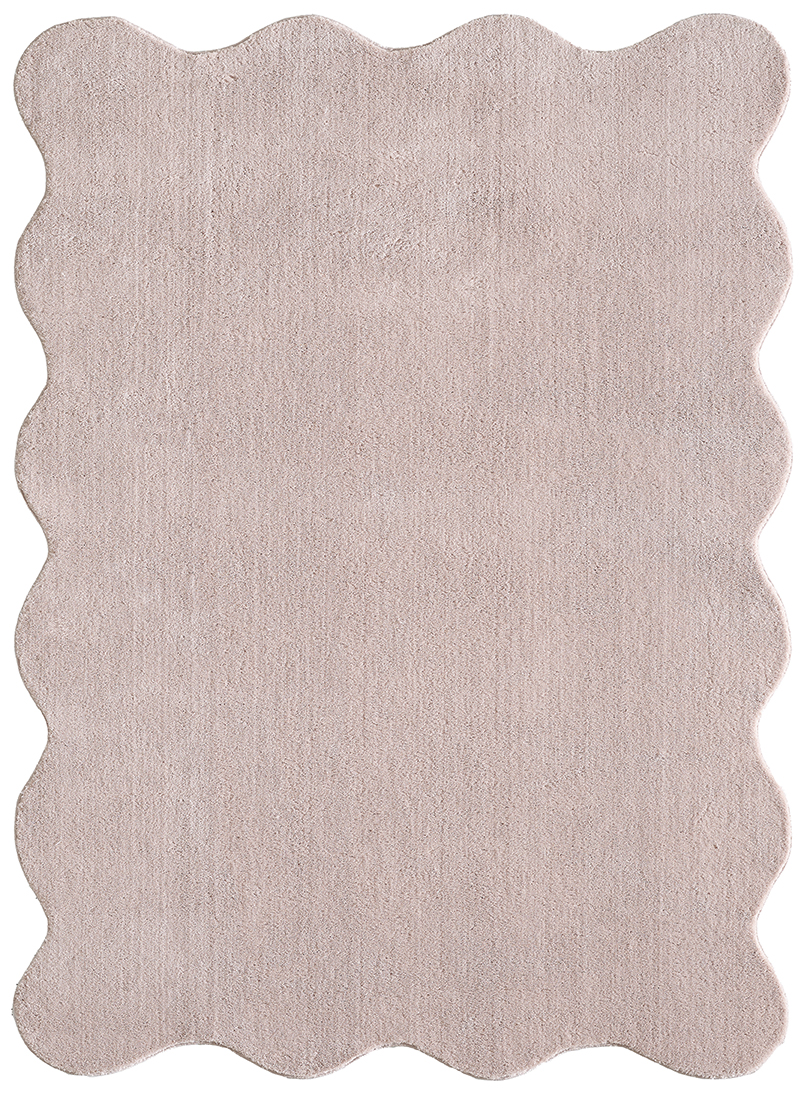 Scallop Teppich Kurzflor Wohnzimmer Anti-Rutsch Waschbar Pink Lavendel