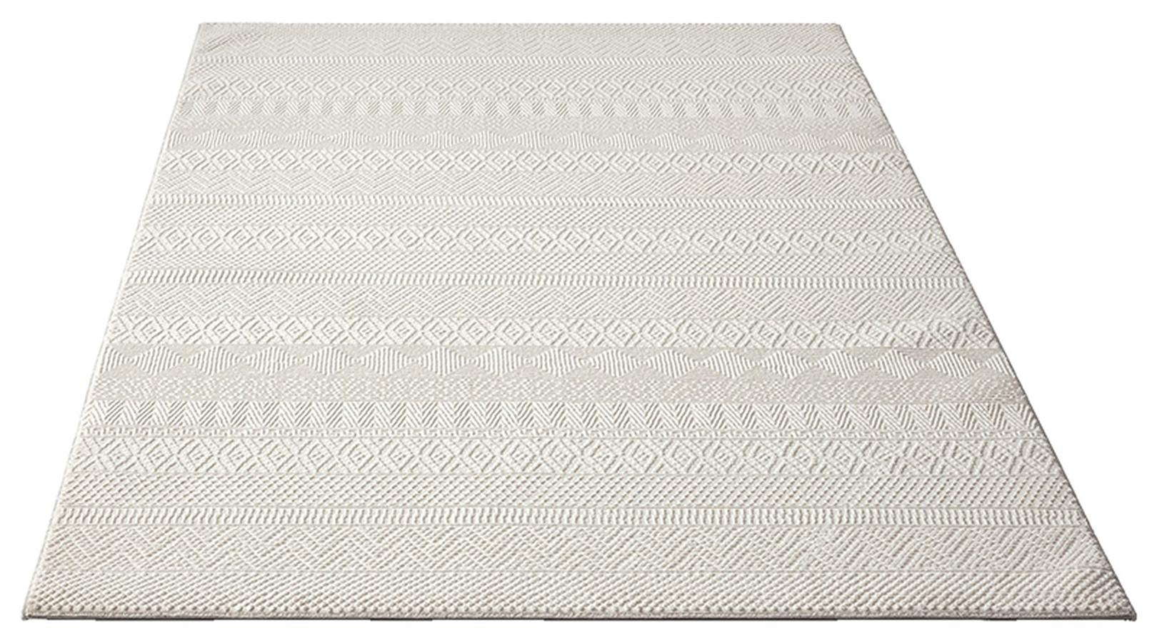 Designer Teppich Wohnzimmer Modern Stil Uni Nachhaltig Creme