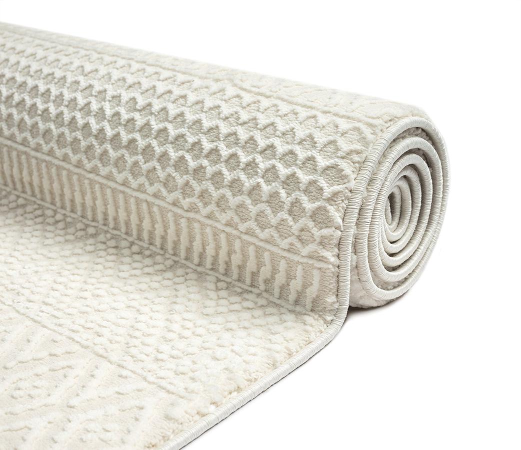 Designer Teppich Wohnzimmer Modern Stil Uni Nachhaltig Creme