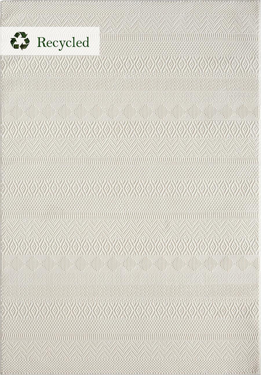 Designer Teppich Wohnzimmer Modern Stil Uni Nachhaltig Creme