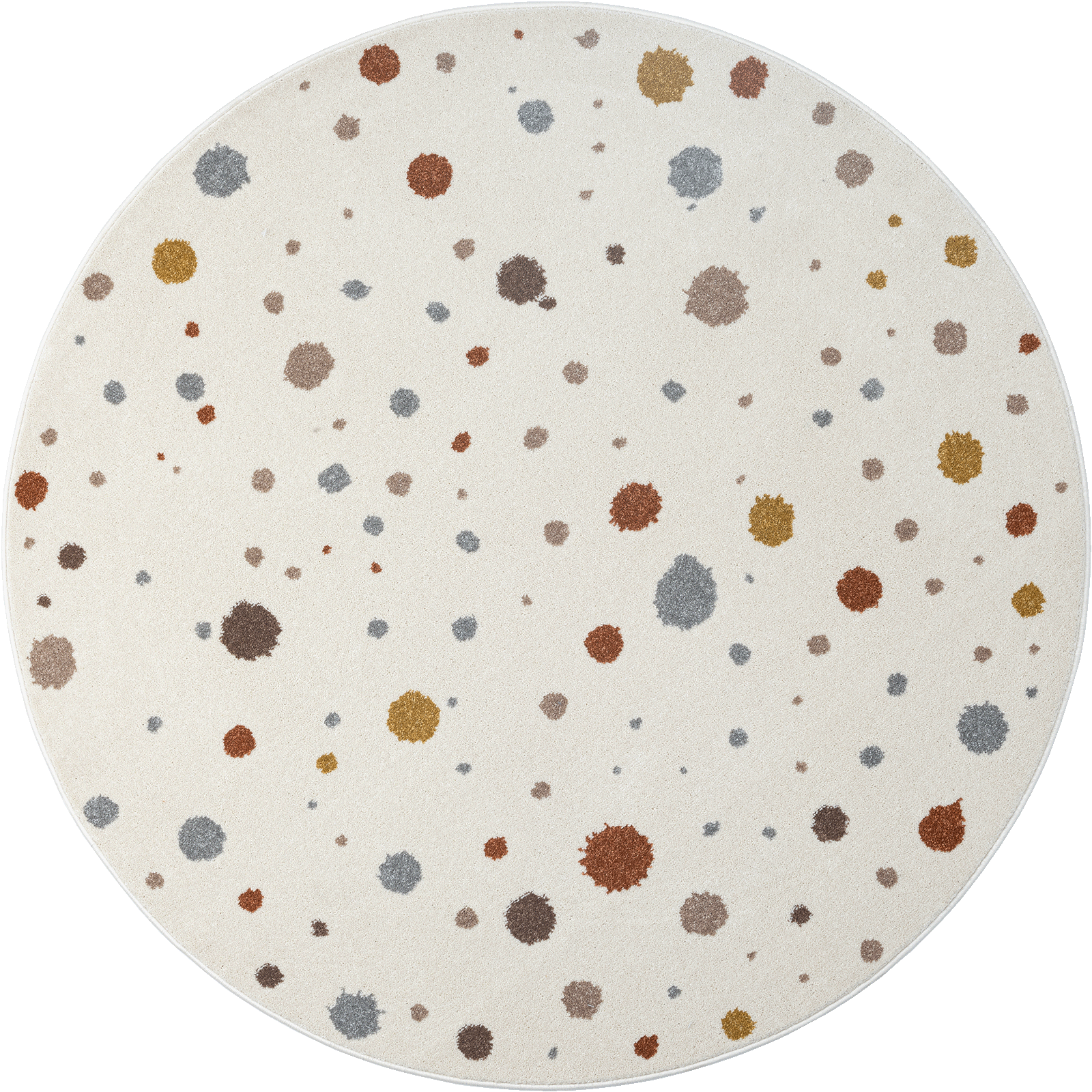 Teppich Kinderzimmer Babyzimmer Mädchen Junge Creme Bunt Rund